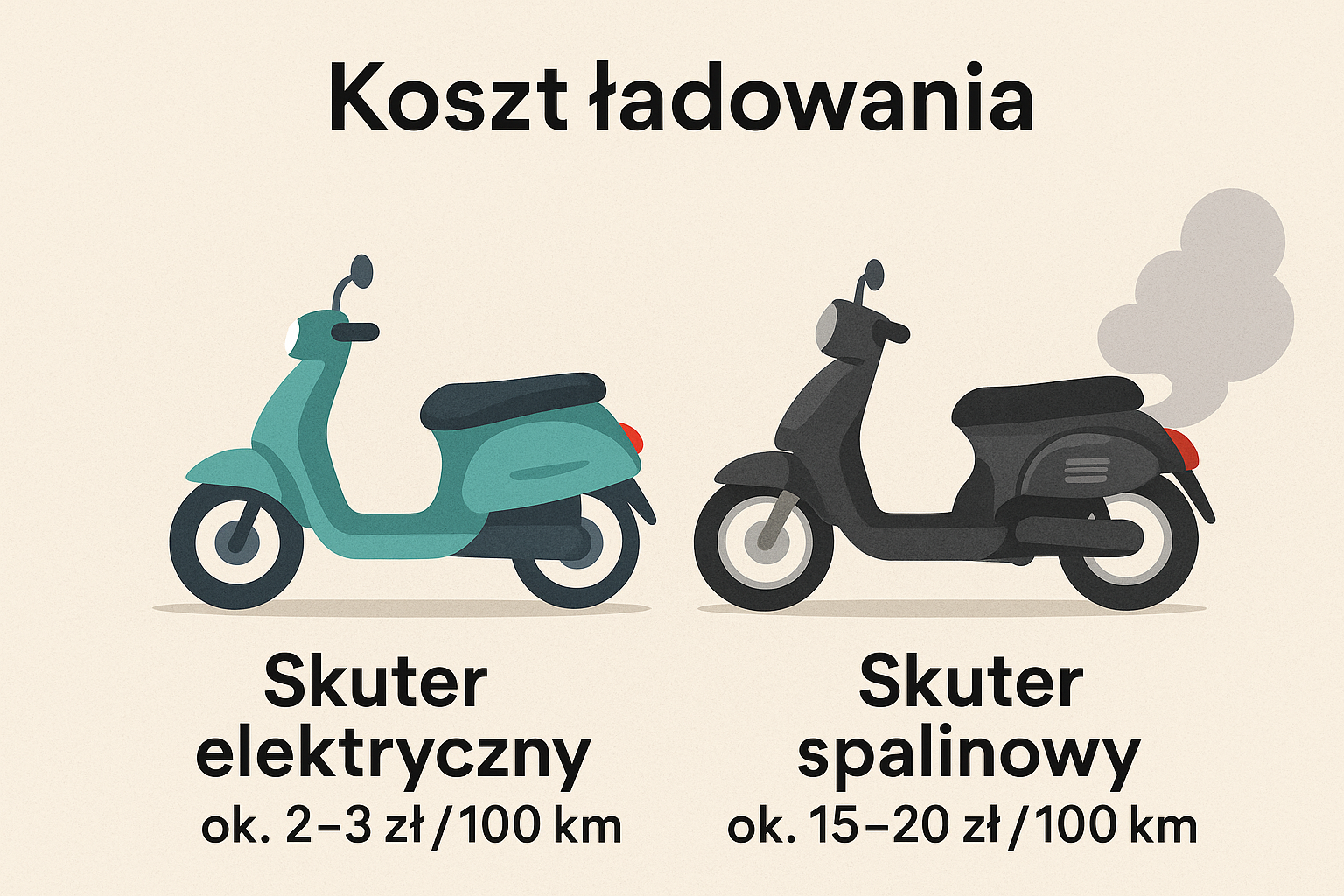 Elektryczny czy spalinowy? Porównanie kosztów posiadania skutera 125 cm³ 1