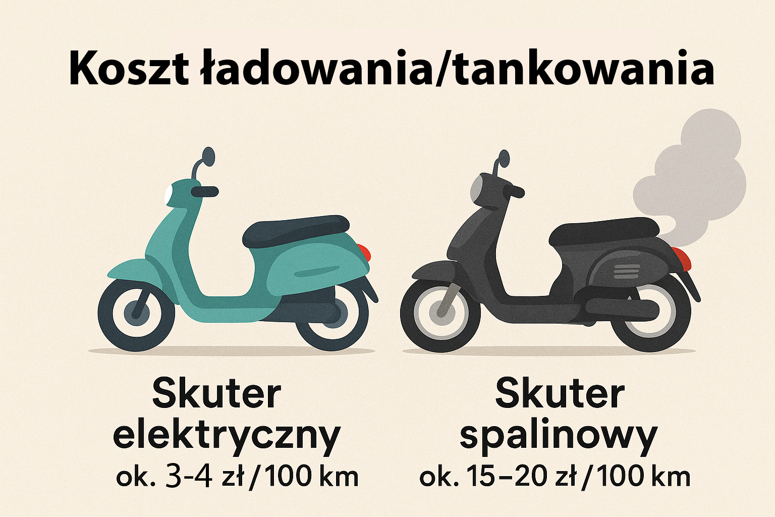 Elektryczny czy spalinowy? Porównanie kosztów posiadania skutera 125 cm³ 2